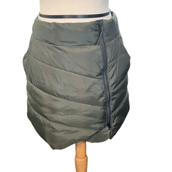 ICEBURG Outerwear Puffer Olive Green Skirt Med Pockets Full Zip100% Polyester - Picture 2 of 12